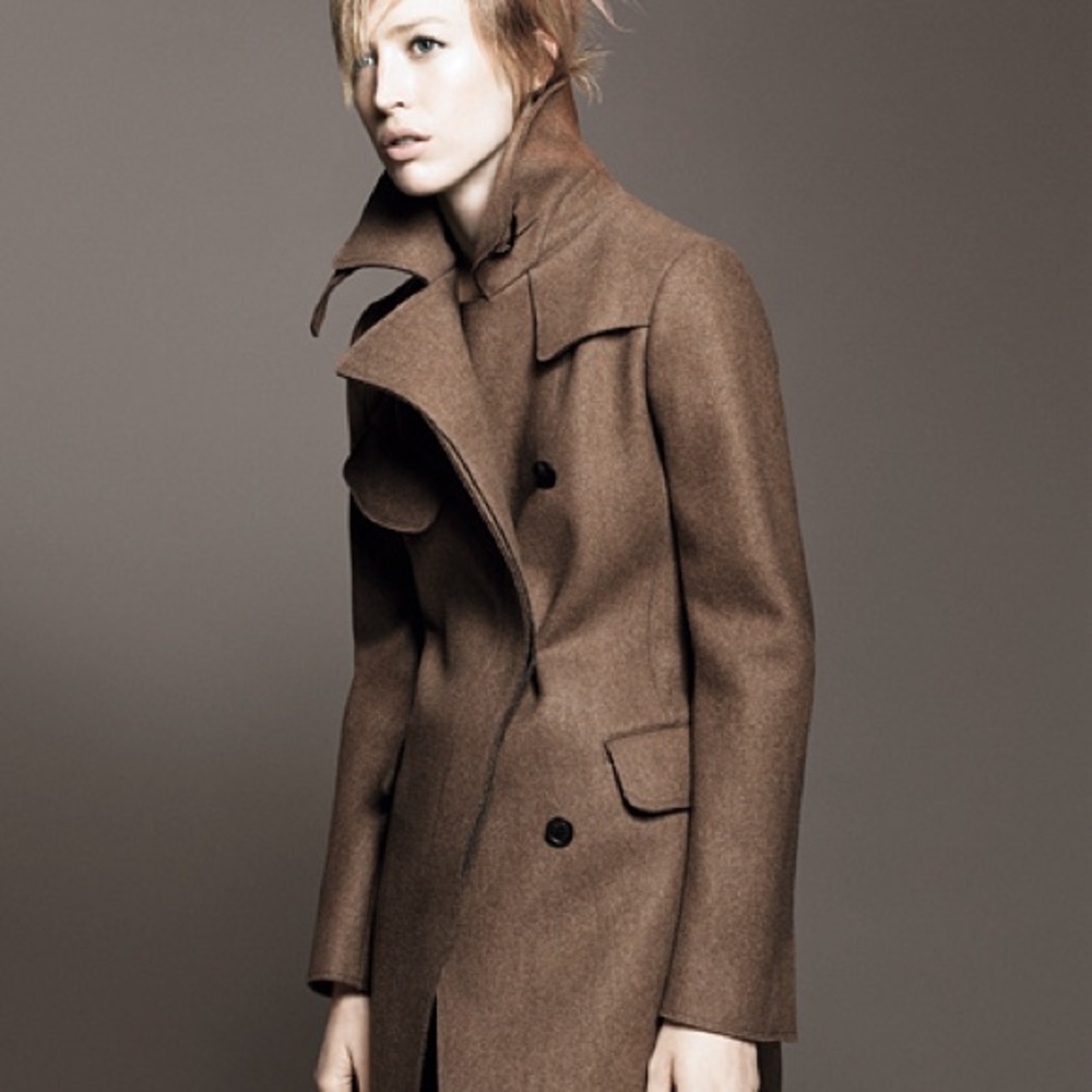 Jil Sander for Uniqlo Women's Tan Wool Coat